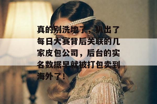 真的别洗地了,扒出了每日大赛背后关联的几家皮包公司,后台的实名数据早就被打包卖到海外了!
